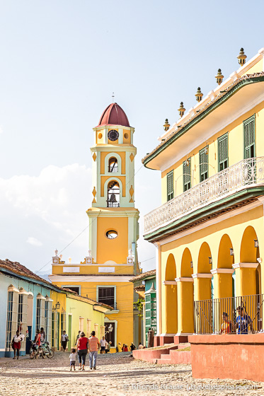 Yellow bell tower in Trinidad.