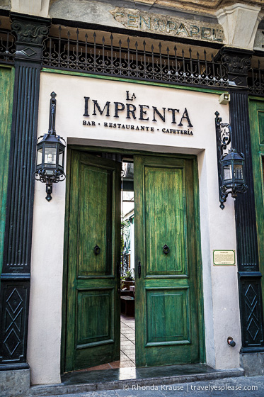 Doorway to a restaurant.