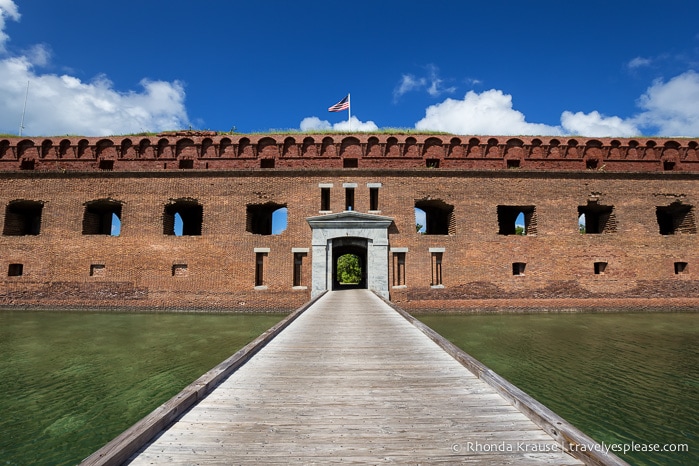 Bridge crossing the moat to Fort Jefferson.