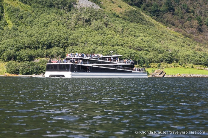 Sightseeing boat in Nærøyfjord.