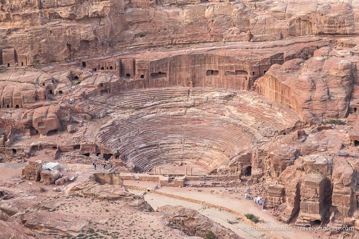 View of Petra's theatre from above.